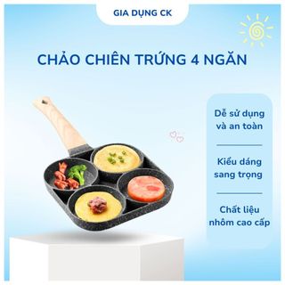 Chảo Chiên Rán Ốp Trứng Làm Bánh 4 Ngăn  Lỗ ,Chảo rán 4 ngăn chống dính chảo chiên trứng ốp la tiện dụng 