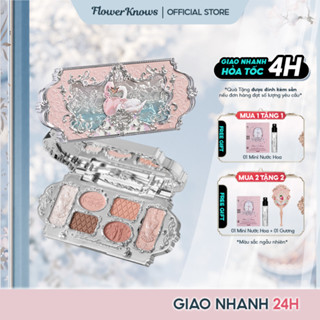 Flower knows Bảng Phấn Mắt swan ballet Thiên nga trắng đen Pink Trang phục Mây màu nhiều chính hãng hồng bản HOA BIẾT