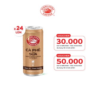 Thùng 24 Lon Cà Phê Sữa Đá Highlands Coffee 235ml/lon