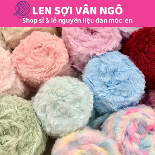  Len lông thỏ siêu mượt đan móc thú bông khăn mũ  cuộn 100gr   26299  