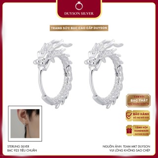 Khuyên tai nam nữ bạc 925 vòng rồng chốt bấm, bông tai bạc đơn giản cá tính unisex Duyson Silver [KVTTKX11]