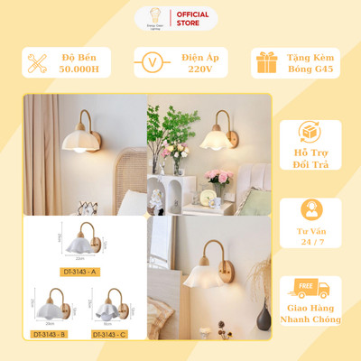 Đèn Tường Energy Green Lighting Hiện Đại DT-3143 - Decor Trang Trí Phòng Ngủ / Cầu Thang - Tặng Kèm Bóng G45