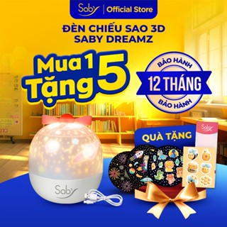 Đèn ngủ chiếu sao Saby Dreamz pin sạc, tự động xoay BH 12 tháng tự chọn tấm phim chiếu quà sinh nhật