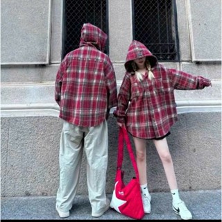   40-80KG  Áo khoác sơ mi kẻ Caro vải Cotton Nỉ Chống nắng chất dày dặn mặc 4 mùa From rộng 