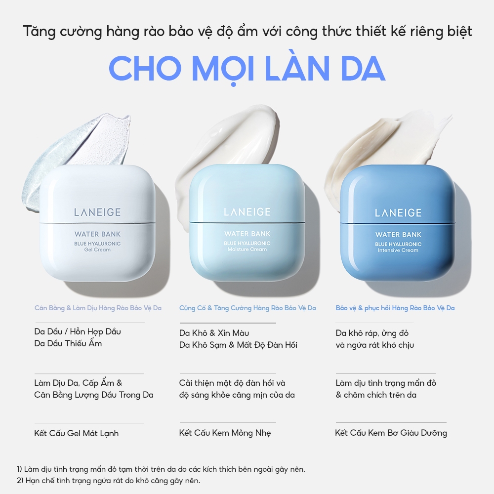 Kem Dưỡng Ẩm Phục Hồi & Cân Bằng Dầu Ẩm Laneige Water Bank Blue Hyaluronic Gel Cream 50ml (Da Dầu) | BigBuy360 - bigbuy360.vn
