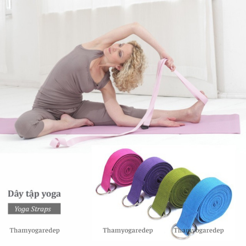 Dây Tập Yoga Loại Tốt hỗ trợ tập động tác khó, tăng độ dẻo uốn người tập Yoga  1m8 x3,8cm