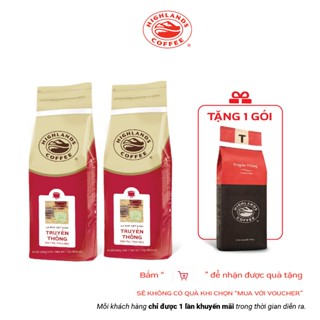 MUA 2 TẶNG 1 - Combo 2 Cà Phê Bột Truyền Thống Highlands Coffee 1kg Tặng 1 gói cà phê 200gr (quà hiển thị tại giỏ)