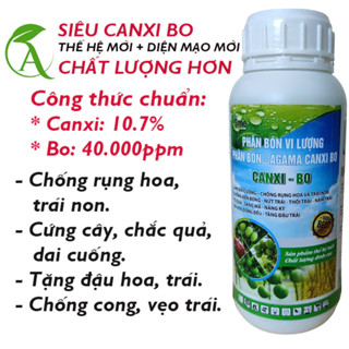 Phân bón vi lượng SIÊU CANXI BO 500ml làm dai cuống, chống rụng hoa rụng trái, thối trái, cứng cây xanh lá, quả đẹp