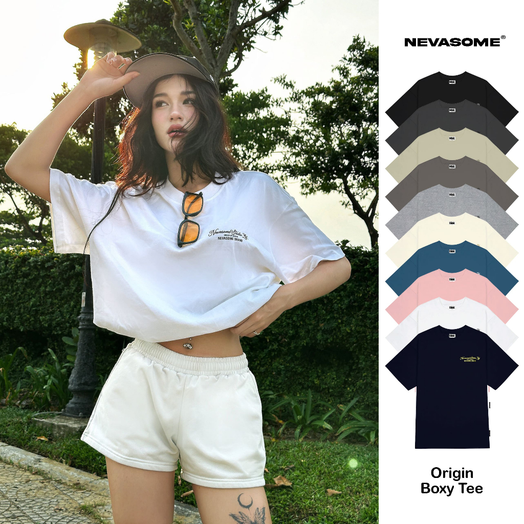 Áo Thun Boxy Local Brand NEVASOME Origin 10 Màu Cotton 260 gsm Tay Lỡ Form Boxy Rộng Nam Nữ Unisex