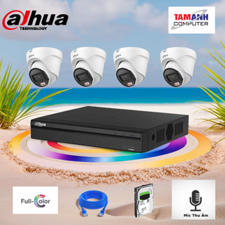 Bộ Camera Giám Sát IP POE 4 Kênh DAHUA 2MP.Có Màu Ban Đêm - Mic Thu Âm