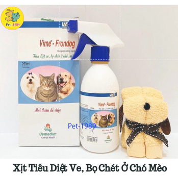 Vime FRONDOG 250ml xịt ve, bọ chét ở Chó Mèo An Toàn Hiệu quả cho cả chó mèo mang thai