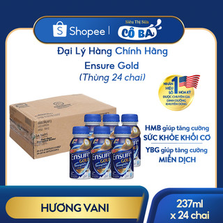 [Thùng 24 Chai] Thực phẩm dinh dưỡng y học: Ensure Gold 237ml