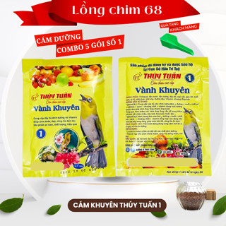 Combo 5 cám chim vành khuyên Thúy Tuấn số 1 - Thức ăn cho chim cảnh gói 100gr Tặng xúc cám