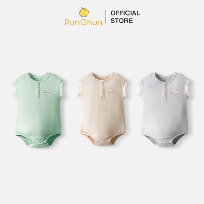 [PUNCHUN 6M -12M] Bodychip bổ trụ Fluffy cho bé trai chất liệu xuân hè