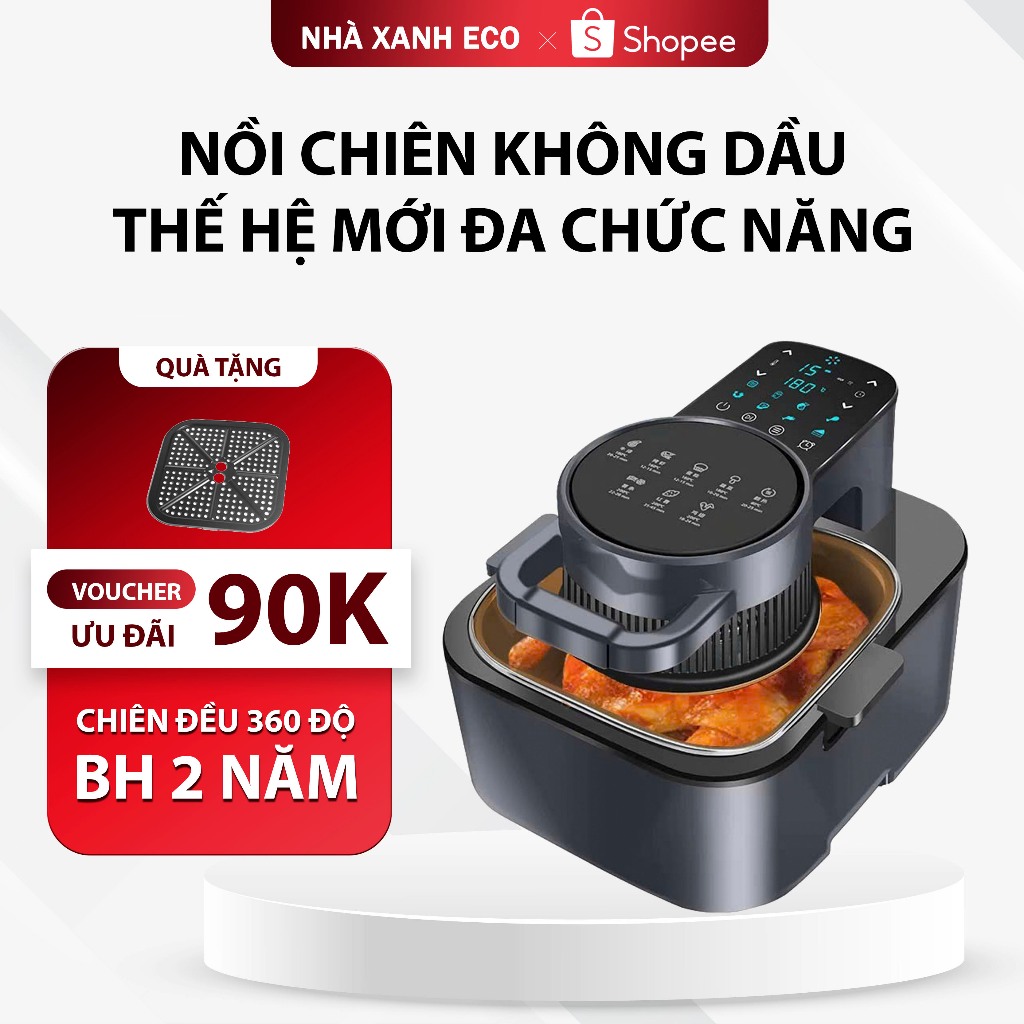 Nồi Chiên Không Dầu ECOMIX 12L Thế Hệ Mới Đa Chức Năng - Chiên Đều 360 Độ - Bảo Hành 2 năm