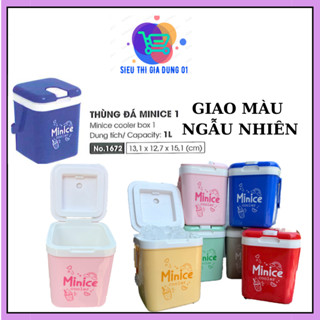  Thùng đá mini 1 Lít nhựa Duy Tân Thùng đá giữ nhiệt có lỗ cắm ống hút Bình đá vuông đựng trà sữa cà phê 
