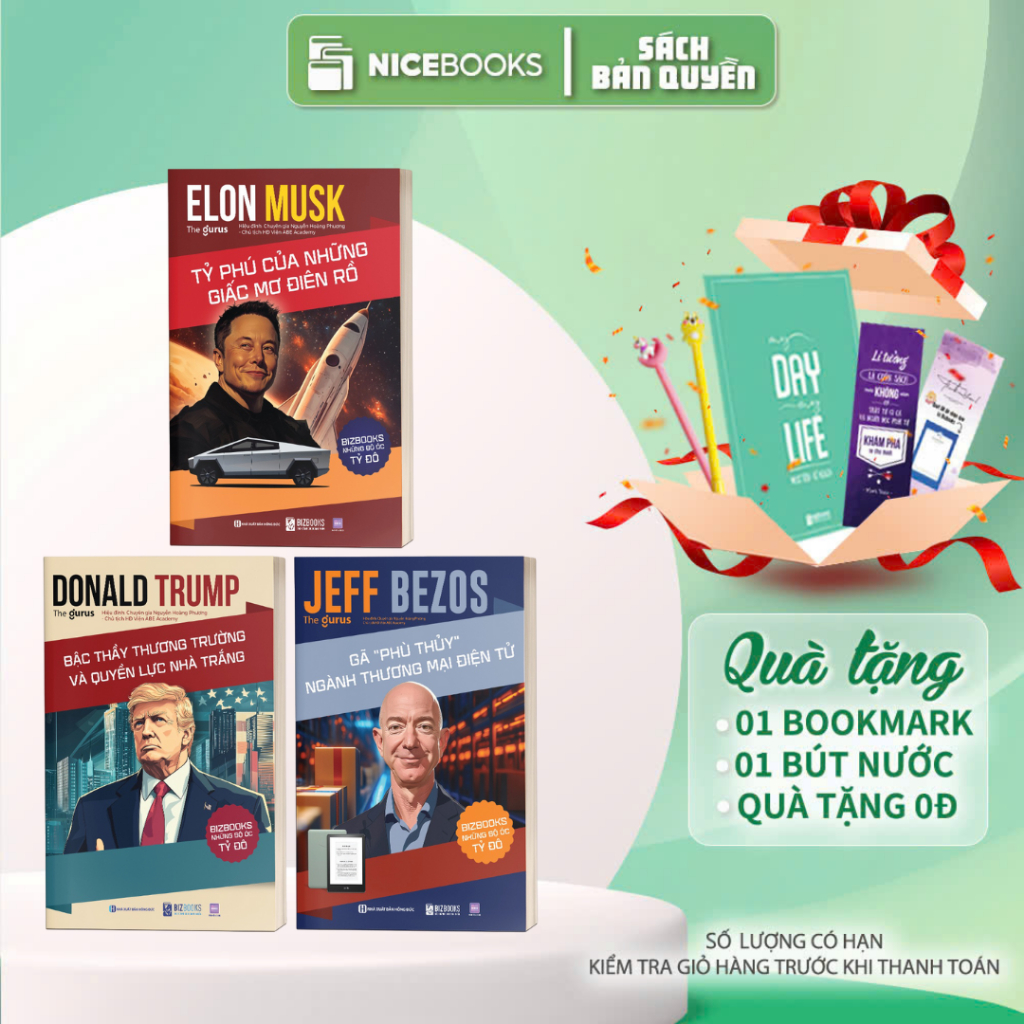 Combo 3 Cuốn Những Bộ Óc Tỷ Đô: Donald Trump, Elon Musk, Jeff Bezos - Bizbooks