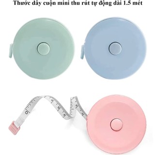 Thước dây cuộn mini thu rút tự động dài 1.5 mét đo chỉ số cơ thể eo bụng tiện lợi MM