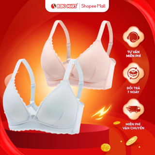 Áo Lót Áo Ngực Cho Con Bú Cotton Mềm Mịn Co Giãn Không Gọng Móc Cài Trước Sau Tiện Dụng - Bibomart