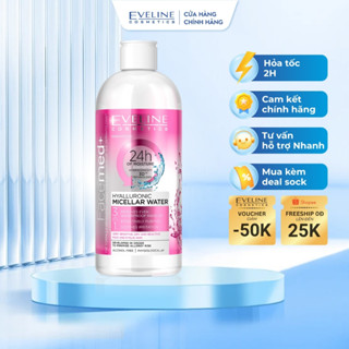 Nước tẩy trang Eveline Comestics Facemed+ 400ml, làm sạch và dưỡng ẩm phù hợp cho da khô, nhạy cảm