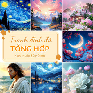 Tranh Đính Đá 5D Tự Làm, Tranh Đính Đá 30x40 Chủ đề Tổng Hợp, tranh trang trí nhà cửa