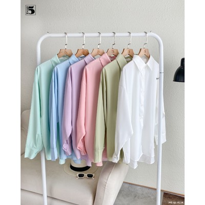 Áo sơ mi nữ Twentyfive khoác ngoài dài tay dáng rộng oversize, nhiều màu AL14