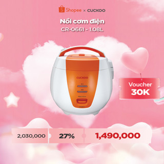 Nồi cơm điện Cuckoo 1L CR-0661- màu cam - Lòng nồi chống dính - Phiên bản quốc tế tiếng Anh- Hàng chính hãng