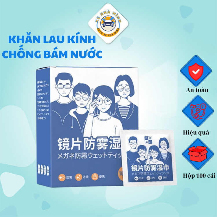 Khăn Lau Kính Mắt Chống Bám Hơi Nước - Loại 1, Cao Cấp - Hộp 100 Khăn, Vệ Sinh Kính Hiệu Quả