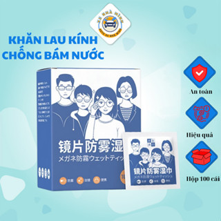 Khăn Lau Kính Mắt Chống Bám Hơi Nước - Loại 1, Cao Cấp - Hộp 100 Khăn, Vệ Sinh Kính Hiệu Quả