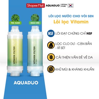 Lõi lọc nước Vitamin gắn vòi hoa sen hoặc củ sen tắm có 2 mùi Trà Xanh/Ngải Cứu Aquaduo
