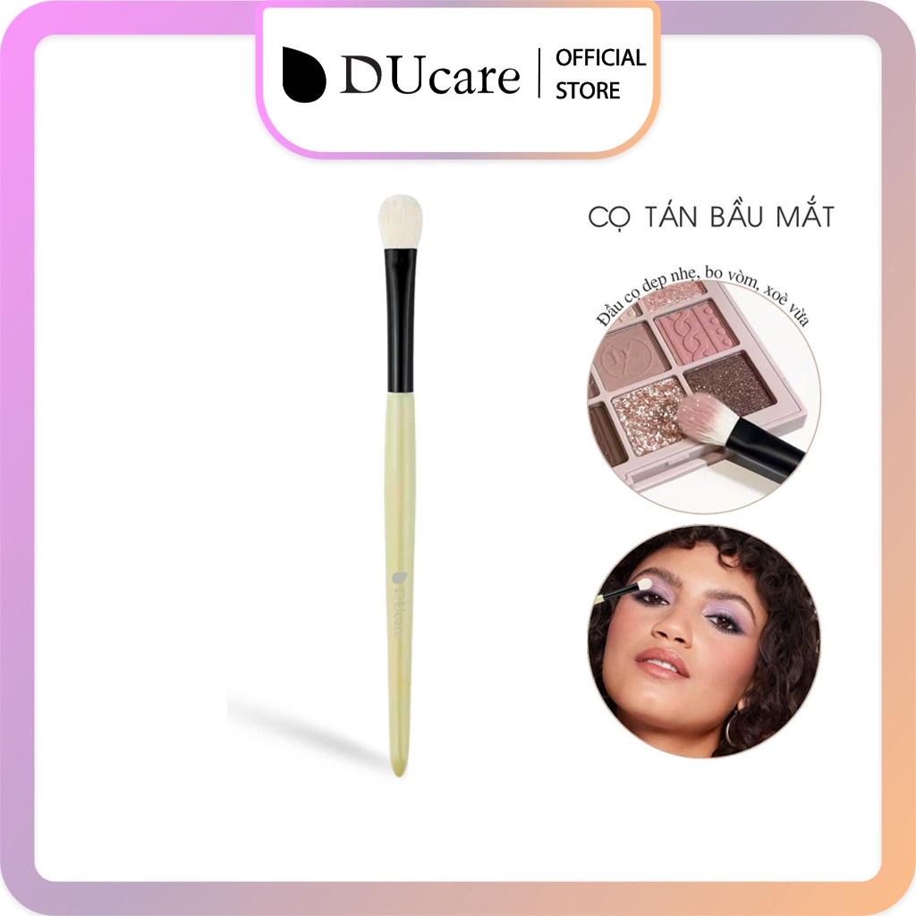 Cọ Tán Bầu Mắt Ducare Lông Tự Nhiên Đầu Cọ Dẹp Eyeshadow