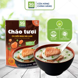  Thùng 30 gói Cháo Tươi Ăn Liền SG Food Cá Hồi Đậu Hà Lan 240g 