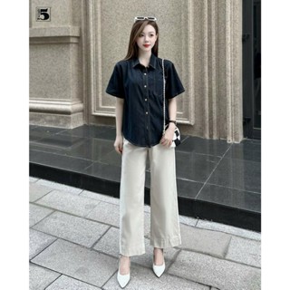  Quần jeans nữ Twentyfive ống suông dáng lửng cạp cao tôn dáng vải dày mịn 5649 