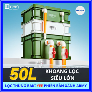 Lọc Thùng Baki YEE Phiên Bản Xanh ARMY, Combo Bộ Lọc Baki Xanh ARMY Cho Bể Cá Cảnh, Nguyên Lọc Và Kèm Vật Liệu Lọc