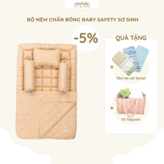 Bộ Nệm Trẻ Em Chần Bông Khang Home BabySafety An Toàn Giấc Ngủ Cho Bé Sơ Sinh KT 65x105cm,80x125cm