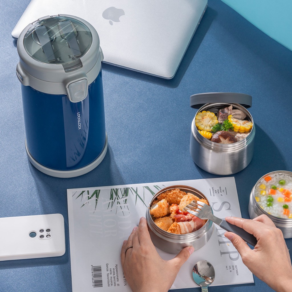 Bộ Hộp Cơm Giữ Nhiệt LocknLock 2 Lít LHC8039 Có Túi, 3 Hộp Kèm Muỗng Nĩa, Hàng Chính Hãng - JoyMall | BigBuy360 - bigbuy360.vn