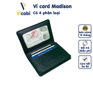 Ví đựng thẻ da bò mini Vicobi, bóp tiền nhỏ gọn card hoder hiện đại Madison M1