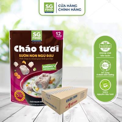 Thùng 30 Gói Cháo Tươi Ăn Liền SG Food Sườn Non Ngũ Đậu 240g
