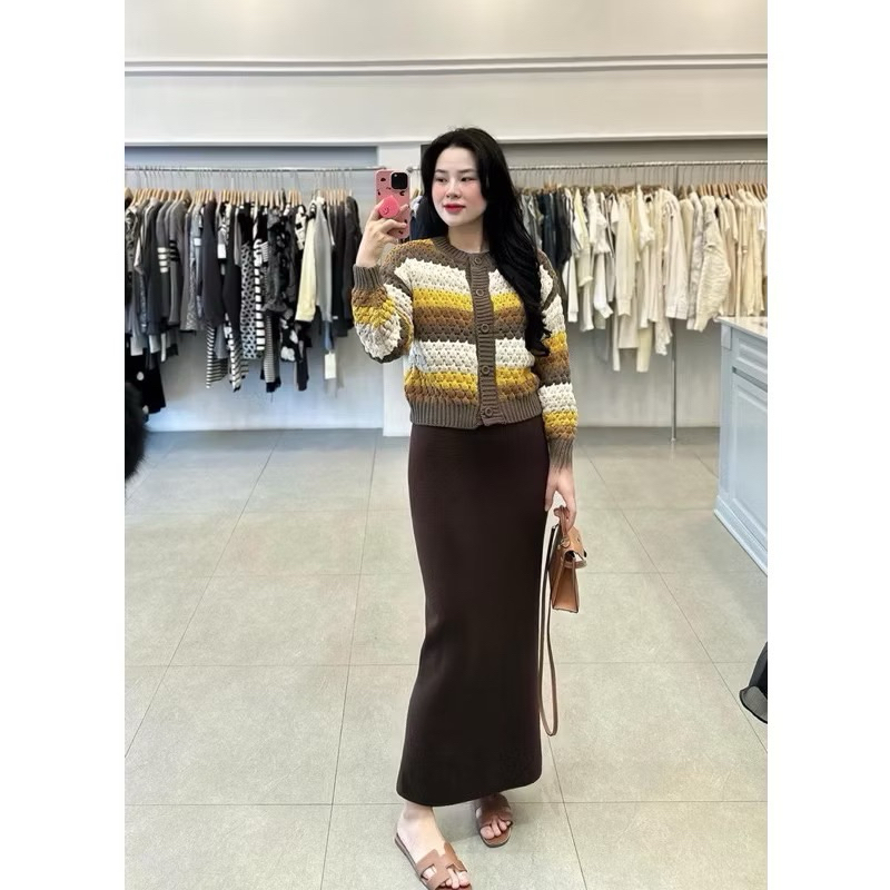 (Hàng QC) Chân váy len lông thỏ dáng dài ấm áp nhiều màu tôn dáng thanh lịch byTrang Chavi Shop | BigBuy360 - bigbuy360.vn