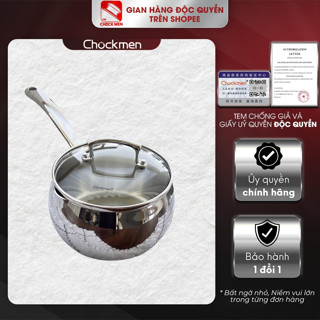 Quánh sữa Chockmen 8-10-12-14-16-18cm inox 18/10 quánh sữa nồi nấu cháo quấy bột cho bé [CKM568]