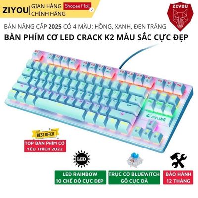 Bàn Phím Cơ Chuyên Game K2 PRO LED RGB 10 Chế Độ Cực Đẹp, Chuẩn Cơ, Dùng Cho Máy Tính, Laptop, PC
