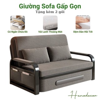 Giường Sofa Gấp Gọn Thành Ghế Đa Năng Có Ngăn Chứa Đồ, Sofa Giường Thông Minh Khung Sắt Bền Đẹp
