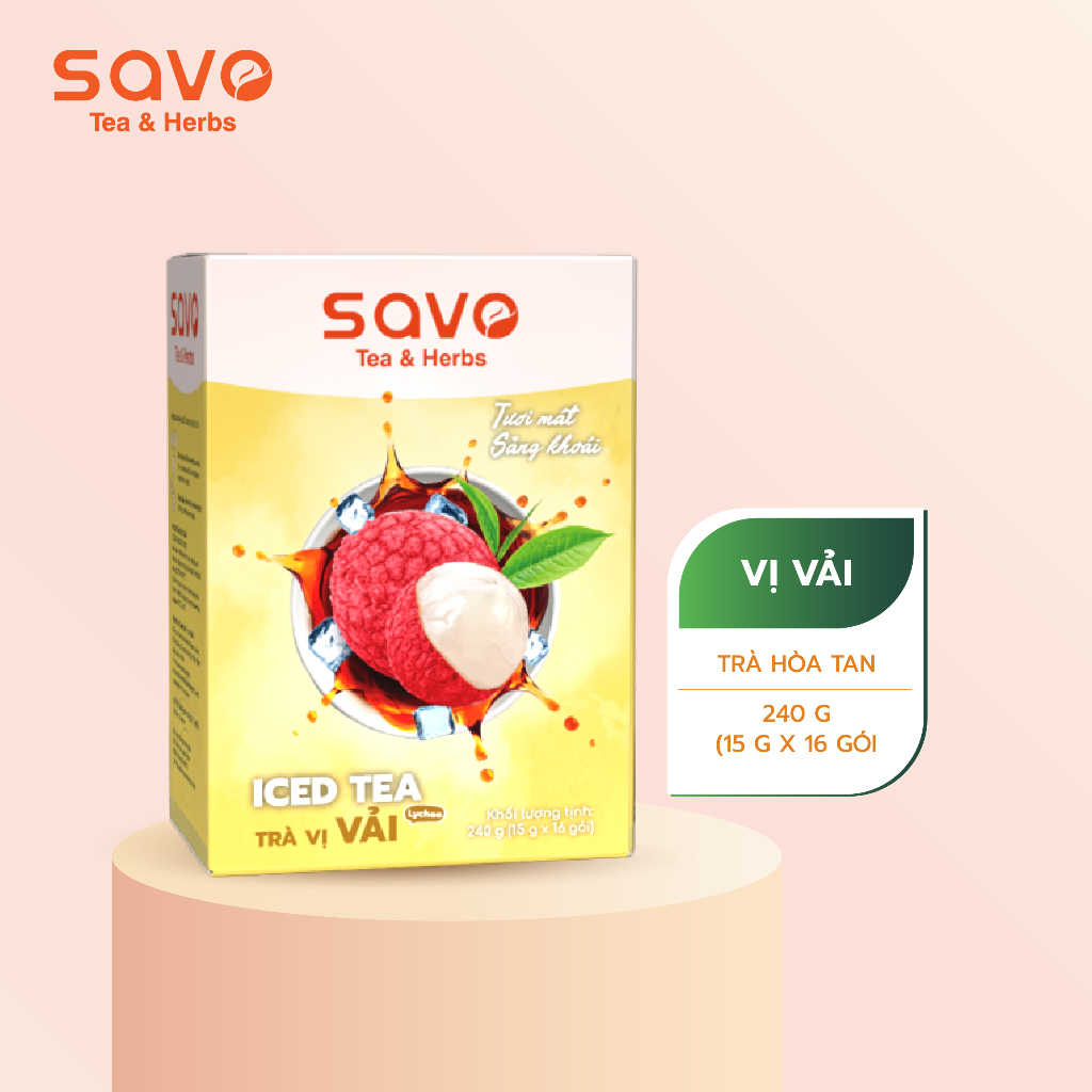 SAVO TRÀ HÒA TAN - VỊ VẢI (Hộp 16 gói - Túi 800g)