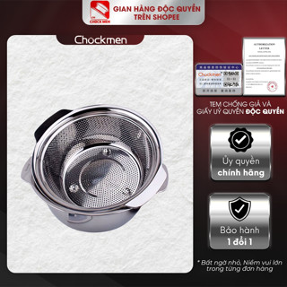 Bộ rổ thau inox 304 Chockmen rổ thau chậu đựng rửa rau trái cây vo gạo đa dạng kích thước (CKM35/58)