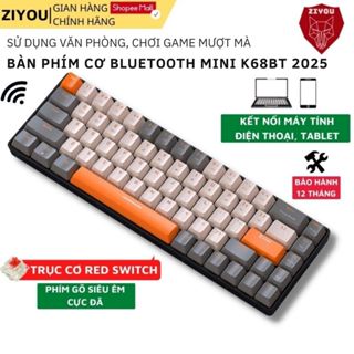 Bàn Phím CƠ Không Dây Bluetooth Ziyou K68BT Phím Red Switch Giảm Ồn Gõ Cực Thích Kết Nối Đa Năng Máy Tính/Điện Thoại/Mac