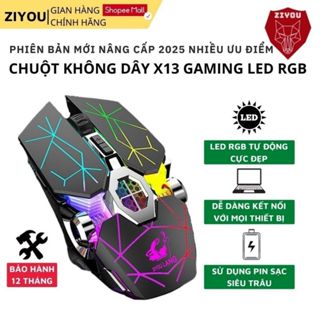 Chuột gaming không dây ZIYOU X13 có led RGB cực đẹp, dùng pin sạc cực trâu, gõ cực êm không gây ồn cho máy tính, pc