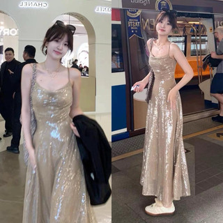 [SẴN S] VENUS DRESS Đầm dài midi đầm 2 dây sequin kim sa gợi cảm chic ulzzang SAM SAM BOUTIQUE