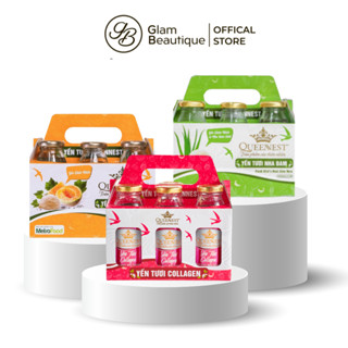 Yến Sào Tươi Nha Đam/ Hạt Chia/ Collagen Queennest 240ML*6 Chai - Glam Beautique