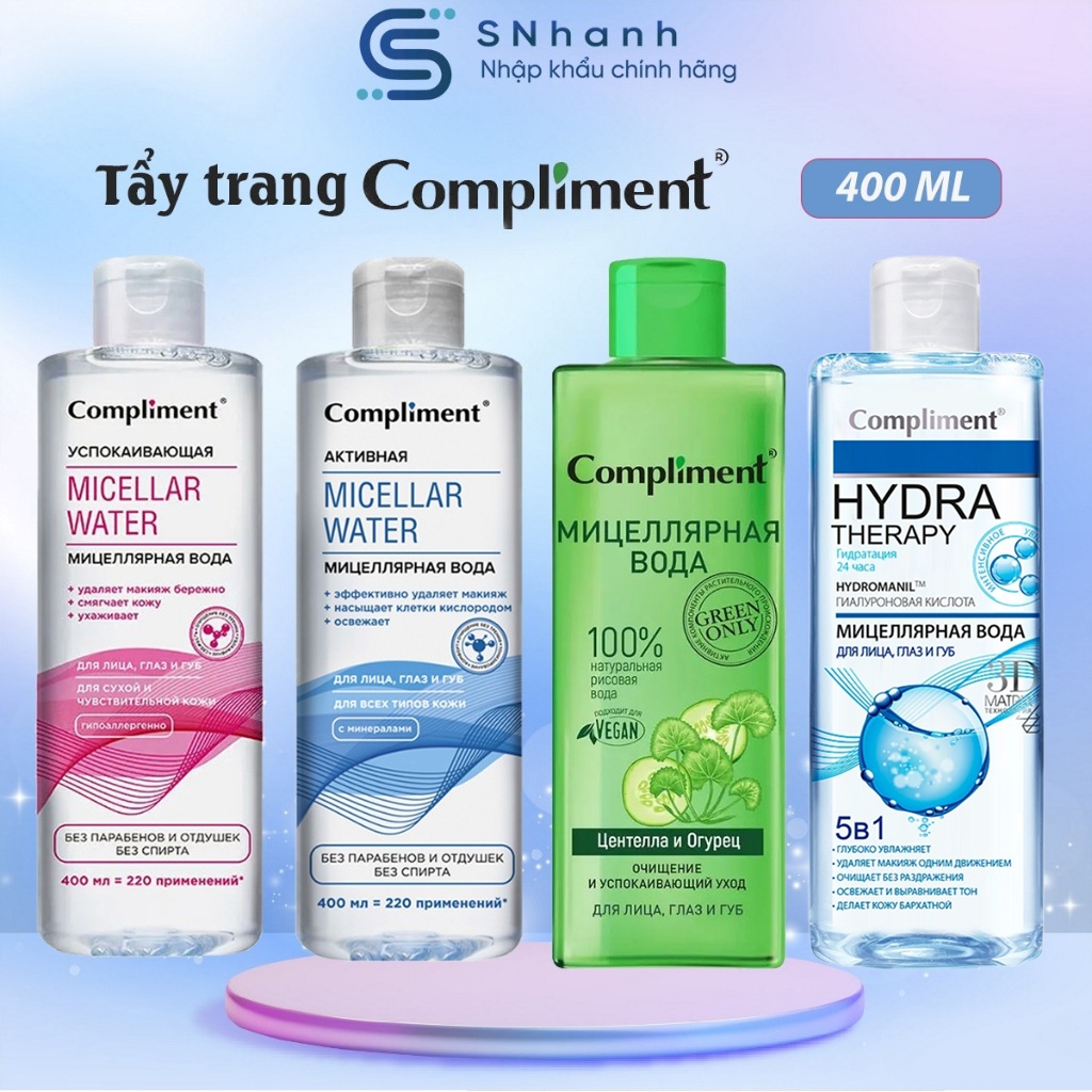 Micellar Water Compliment 400ml, Tẩy trang Compliment