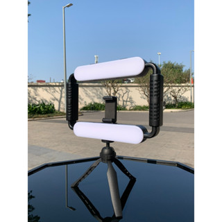 Đèn led GLAMOR gắn điện thoại chụp ảnh quay video nối mi,nail,phun xăm thẩm mỹ - có kèm chân quay